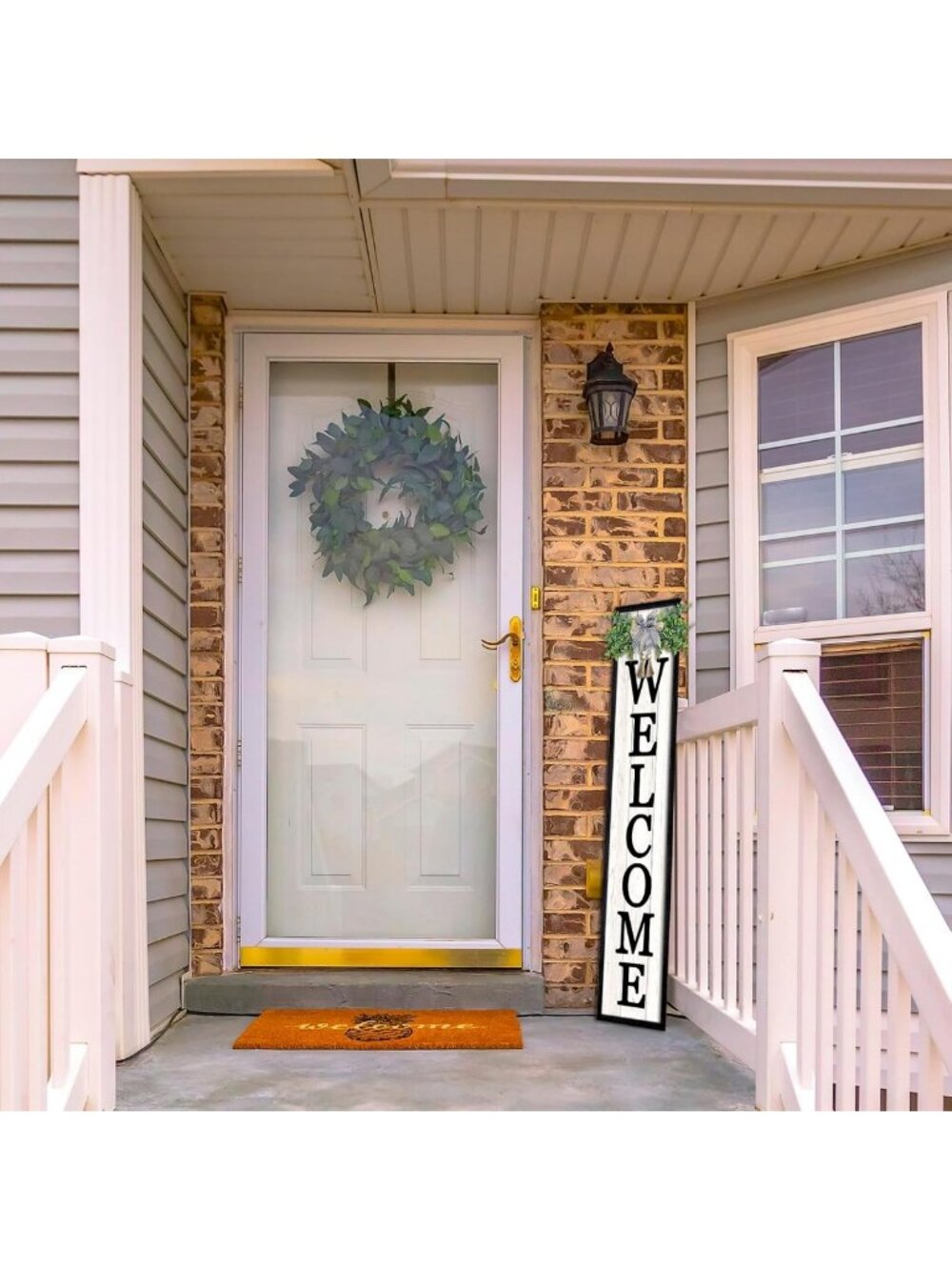 Chic 45" Black Welcome Sign for Front Porch - Stylish Home Decor & Outdoor - Picture 7 of 8